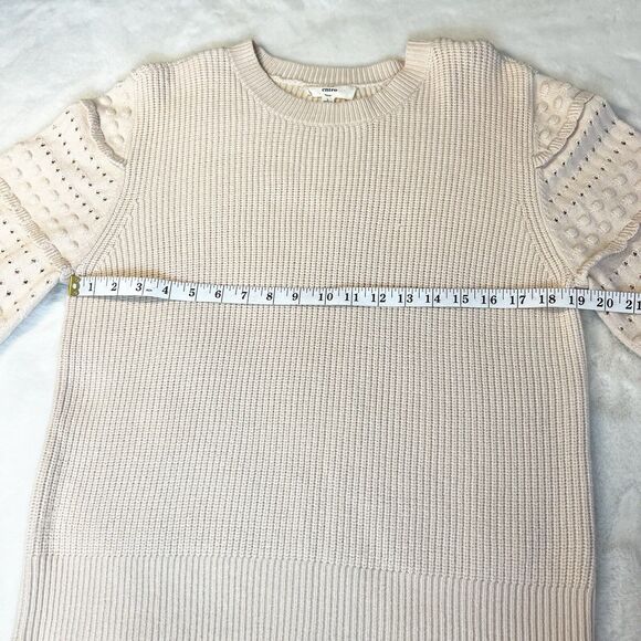 Entro Sweater Pullover Textured Ruffle Sleeve Peachy Tan Women’s L - Picture 11 of 12